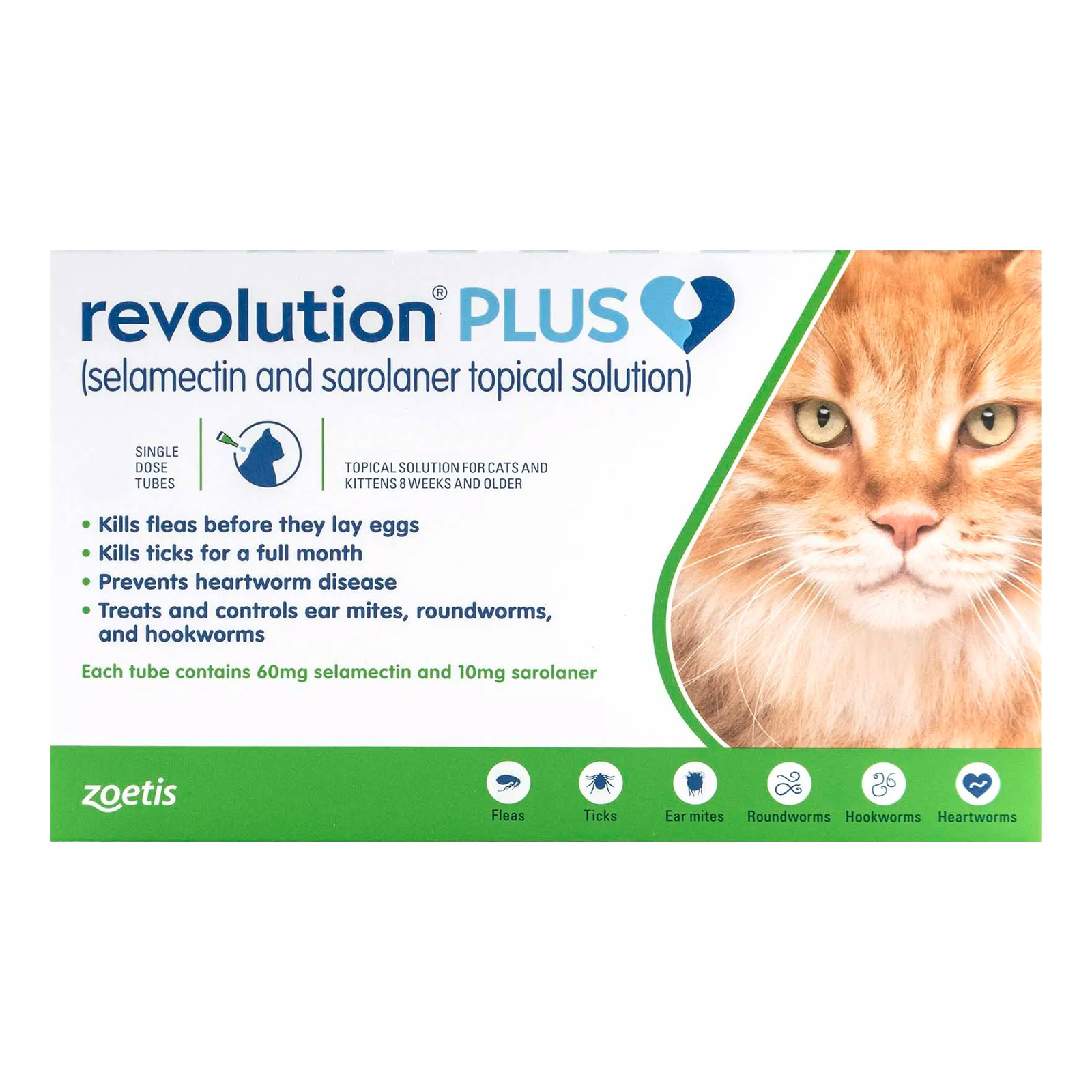 Revolution Plus Cat Tick, Flea and Worm Spot-On Treatment 5 Kg to 10 Kg